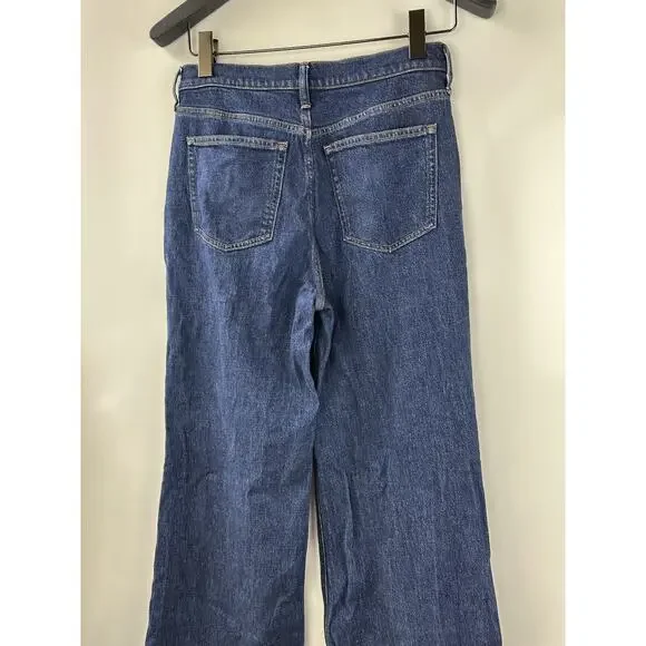 J.Crew 2024 Denim Wide Leg Trouser Jeans High Rise BP479 Blue 32" Inseam Size 27 - Picture 7 of 14